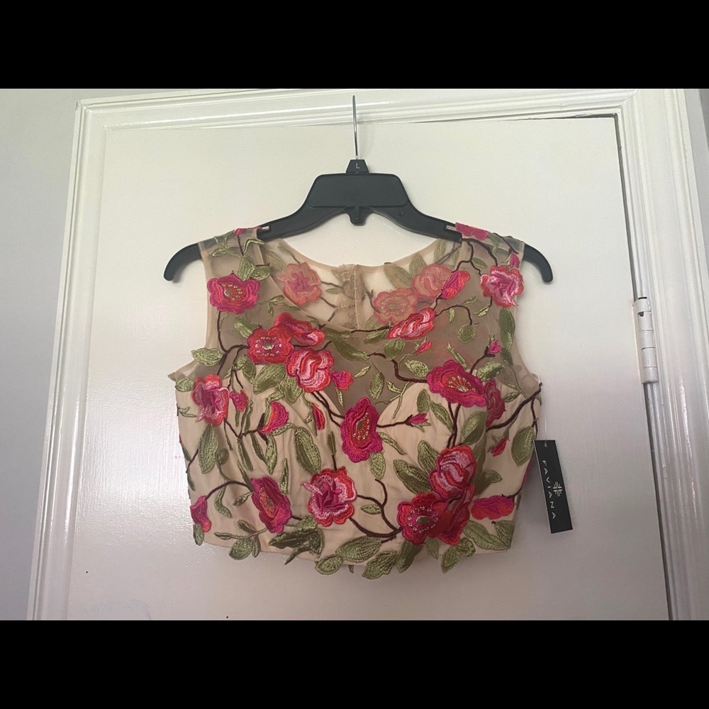 Floral hot pink Faviana Dress